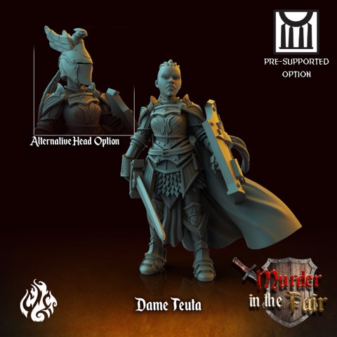 Image of Dame Teuta the Knight - 2 Versions: Mounted and on foot