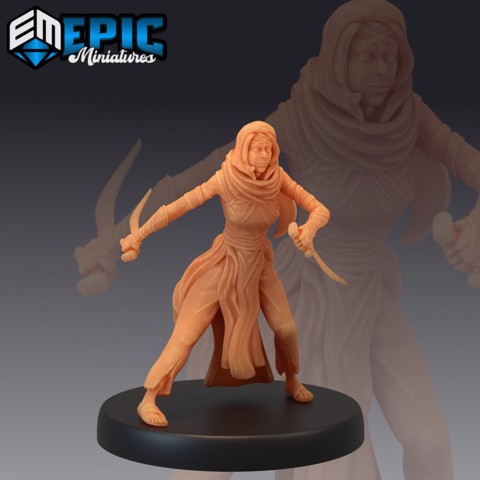 Image of Viziers Assassin Attacking / Female Desert Rogue / Oriental Woman