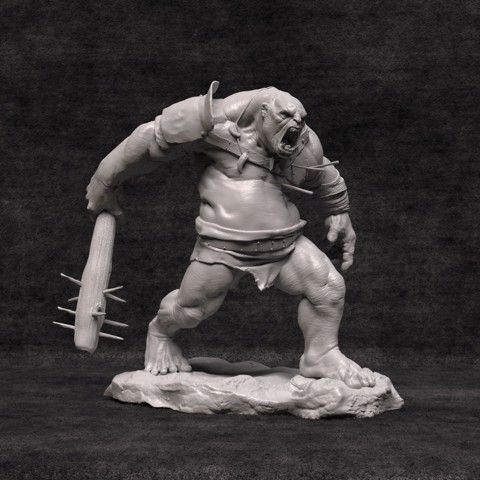 Image of Orc Berserker Pose 2 - Pre-supported