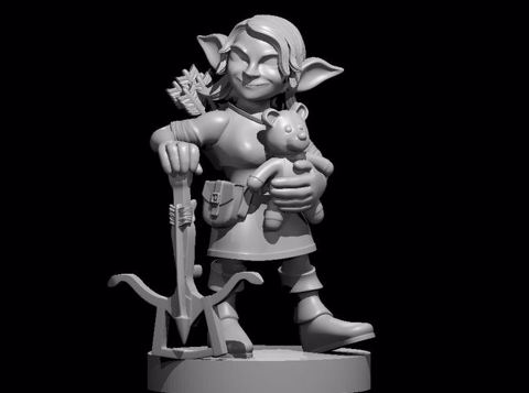 Image of Goblin Female Rogue with Stuffed Bear