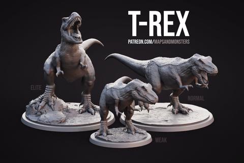 Image of Tyrannosaurus Rex (T-Rex) - 3D Printable Miniatures