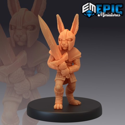 Image of Bunny Swordsman / Rabbit Sword Warrior / Rodent Knight