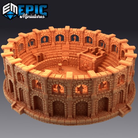 Image of Legendary Arena / Colosseum with Statues / Roman Amphitheater Building