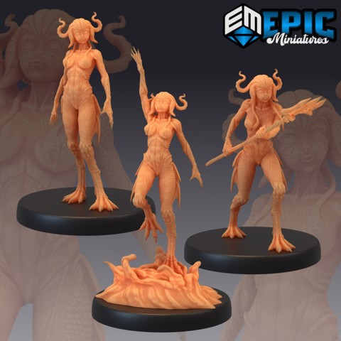 Image of Deep One Female Set / Amphibian Fish Woman / Lovecraft Entity / Cosmic Horror Collection