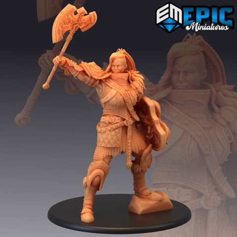 Image of Fire Giantess Triumphant / Female Armored Warrior / Lady Giant Knight