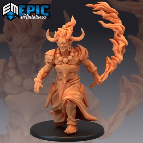 Image of Efreeti Flame Sword / Fire Elemental Genie / Oriental Efreet / Ifrit Lord
