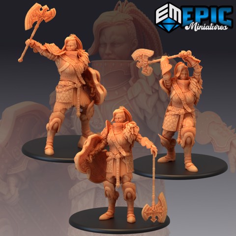 Image of Fire Giantess Set / Female Armored Warrior / Lady Giant Knight Collection
