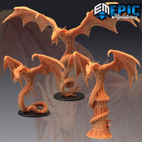 Image of Hunting Horror Set / Flying Serpent / Lovecraft Entity / Winged Monster / Cosmic Fantasy Collection