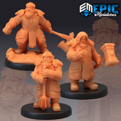 Image of Nordic Dwarf Set / Armored Cleric Warrior Guard Collection