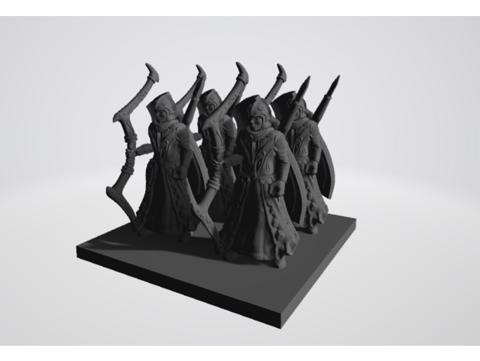 Image of Sea Guard Archer Squad - Square 2 x 2 - Unofficial Warhammer 