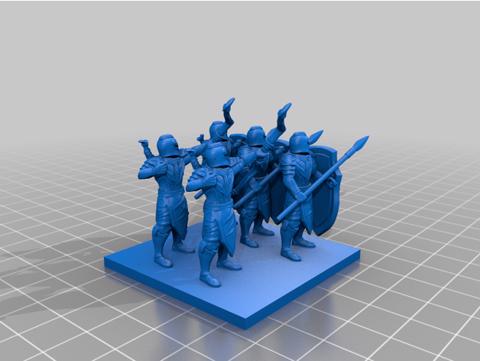 Image of Armor Elf Spear Archer Squad - Made with Desktop Hero 2 & Edited with Blender