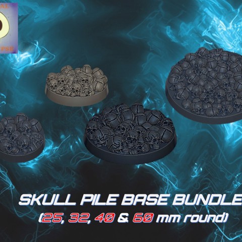 Image of Skull Pile Base Bundle Pre-supported (25,32,40 & 60mm round)
