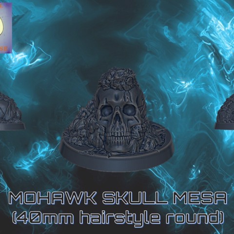 Image of Mohawk Skull Mesa (40mm round)
