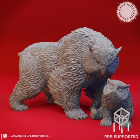 Image of Obear + Cub - Tabletop Miniature (Pre-Supported)