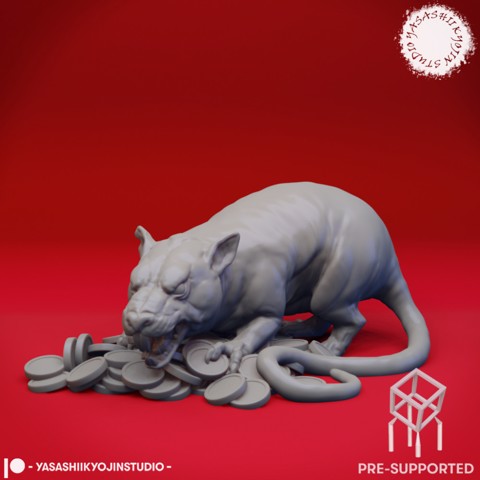 Image of Maks the Giant Rat - Tabletop Miniature (Pre-Supported)