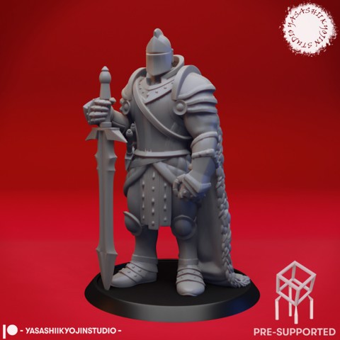 Image of Armored Fighter - Tabletop Miniature (Pre-Supported)
