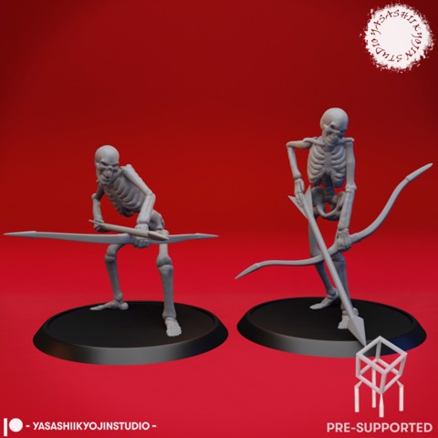 Image of Undead Skeleton Archers - Tabletop Miniature (Pre-Supported)