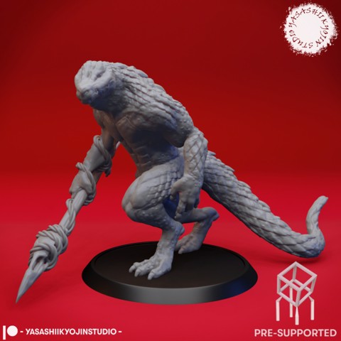 Image of Lizardfolk - Tabletop Miniature (Pre-Supported)