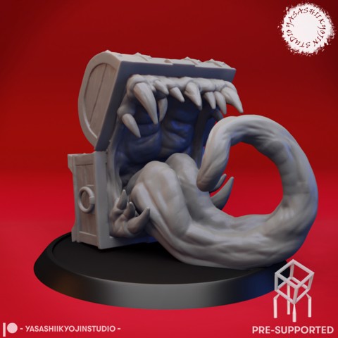 Image of Mimic - Toothy Treasure Chest - Tabletop Miniature (Pre-Supported)