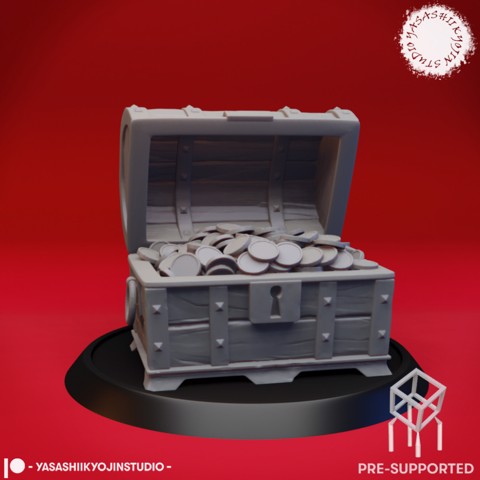 Image of Open Treasure Chest - Tabletop Miniature (Pre-Supported)