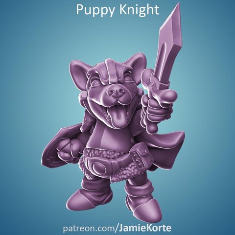 Image of Puppy Knight - Tabletop Miniature - 3D Printing STL