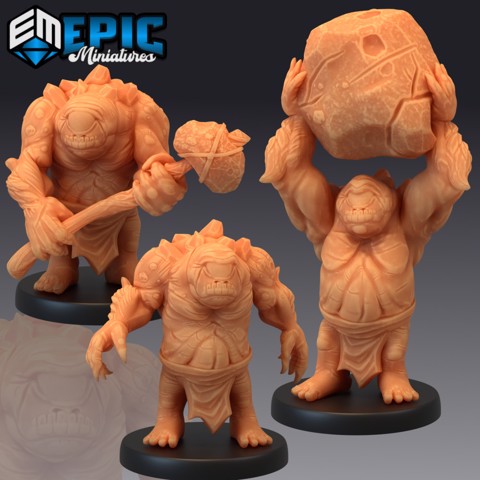 Image of Dwarf Cyclops Set / One Eye Stone Creature / Angry Swamp Encounter