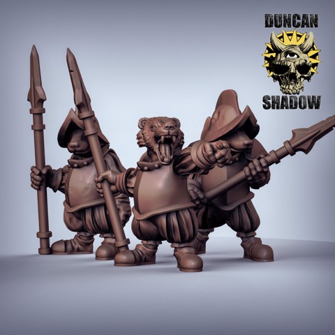 Image of Badger Warriors with Spears (pre supported)
