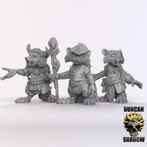 Image of Racoon Folk Druids (pre supported)