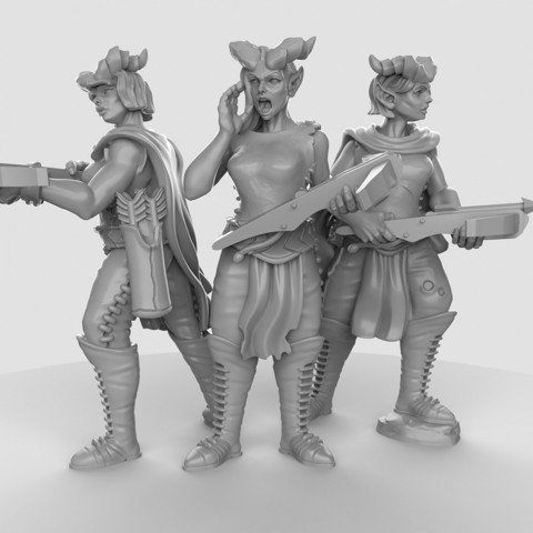 Image of Tiefling with crossbow (pre supported)