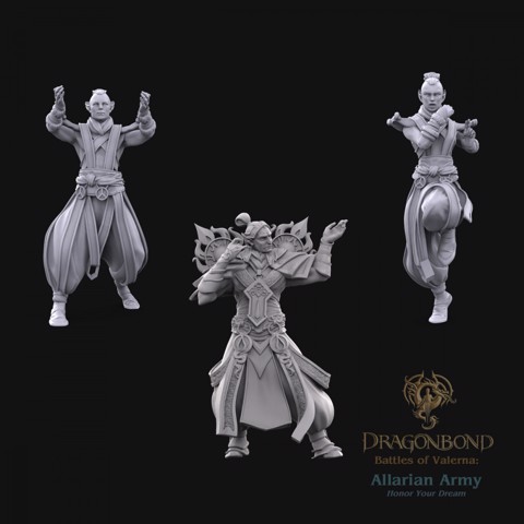 Image of Allarian Dreamshaper Caster Unit led by Innai, the Sleepbringer from Dragonbond Wargame