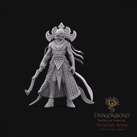 Image of Tyverian General Blood Emperor - Adrael Id Tyverianes from the Dragonbond Wargame