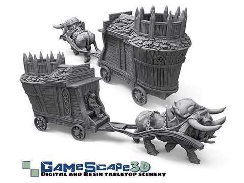 Image of Dire OX and Small Merchant wagon-Promotional-full Model