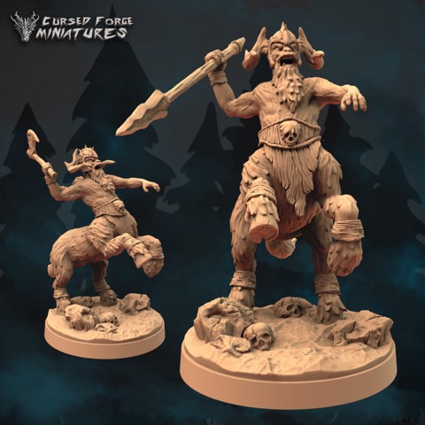 Image of Pre-supported centaurs (2 poses) rpg miniatures