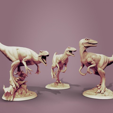 Image of Utahraptor 3 poses