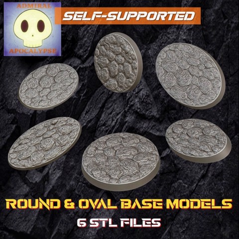 Image of Rock ground Base Set 2 (6 different base sizes + Round and Oval models)