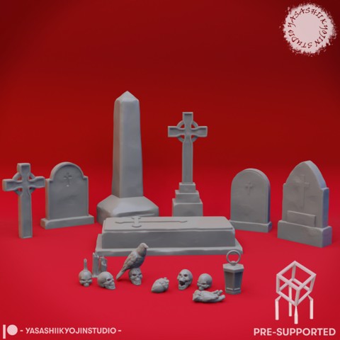 Image of Graveyard Scatter - Tabletop Props (Pre-Supported)