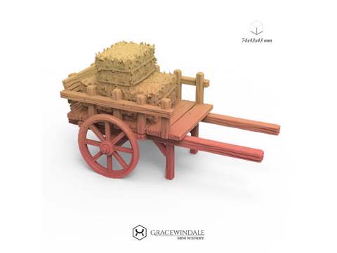 Image of Cart with hay bricks