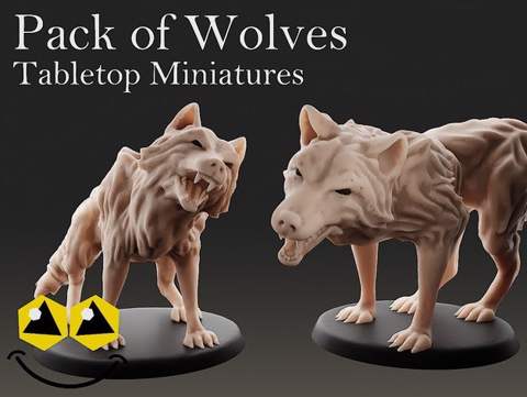 Image of Pack of Wolves - Tabletop Miniature