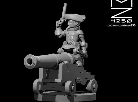 Image of Gnome Male Artillerist Artificer on a cannon