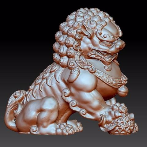 Image of guardian lion or foo dogs 3d model