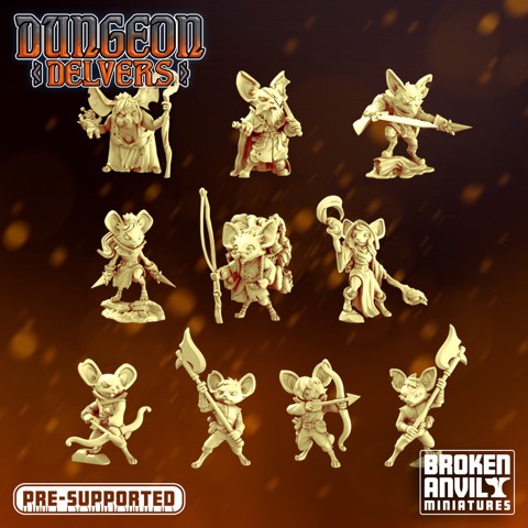 Image of Dungeon Delvers Mousefolk Militia Complete Set