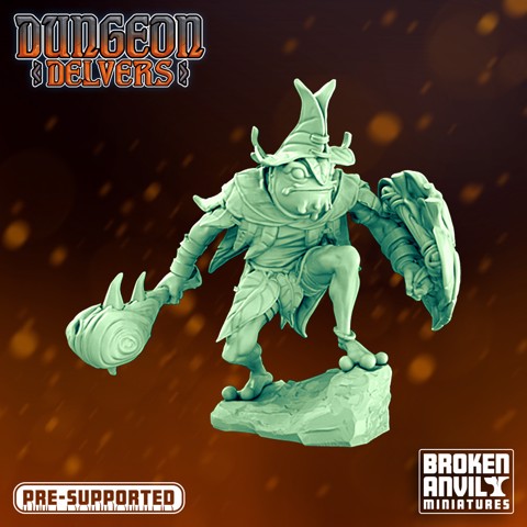 Image of Dungeon Delvers Froggkin Army - Defender - STL 32mm