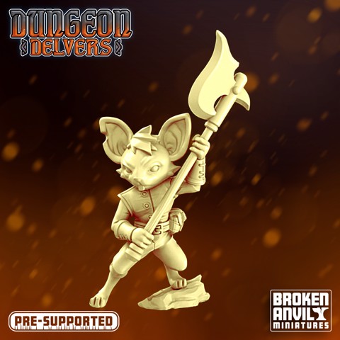 Image of Dungeon Delvers Mousefolk Militia - Axeman 2 - STL