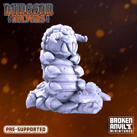 Image of Dungeon Delvers Monsters of the Deep - Cave Worm 2 - STL