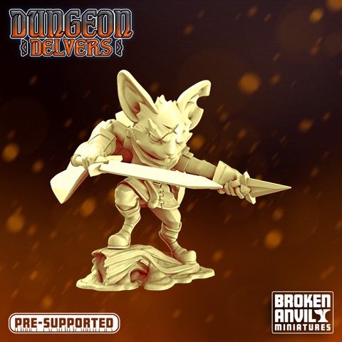 Image of Dungeon Delvers Mousefolk Militia - Rogue - STL 32mm