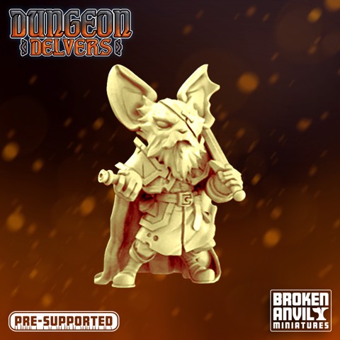 Image of Dungeon Delvers Mousefolk Militia - Paladin - STL 32mm