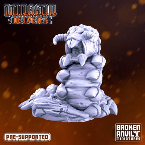 Image of Dungeon Delvers Monsters of the Deep - Cave Worm 1 - STL