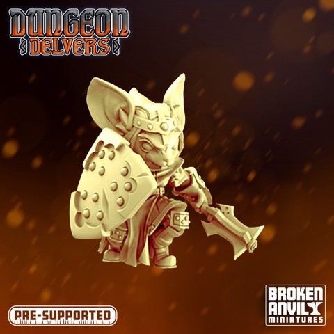 Image of Dungeon Delvers Mousefolk Militia - Cleric - STL 32mm