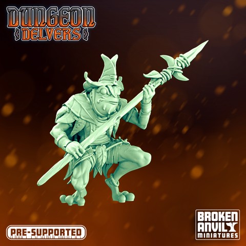 Image of Dungeon Delvers Froggkin Army - Spearman - STL
