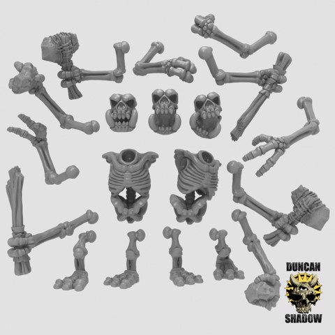 Image of Skeleton Stone Trolls MultiPart Kit (Pre Supported) (L)